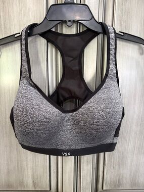VSX Heather Gray Racerback Seamless Sports Bra